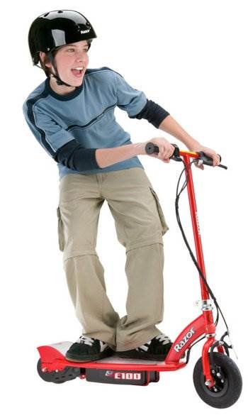 RAZOR E100 Electric 24V Rechargeabe Motorized Kids Scooter, Red (Open Box)