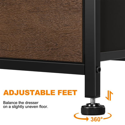 6 Drawer Dresser Organization Storage Unit with Steel Frame, Espresso (Open Box) - VMInnovations