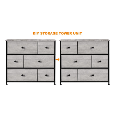 REAHOME 6 Drawer Dresser Organization Storage Unit w/Steel Frame, Taupe (Used) - VMInnovations