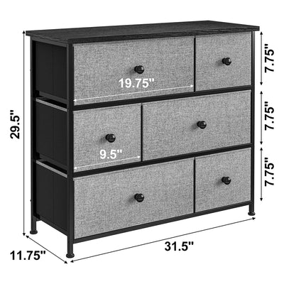 6 Drawer Dresser Organization Storage Unit with Steel Frame (Open Box) - VMInnovations
