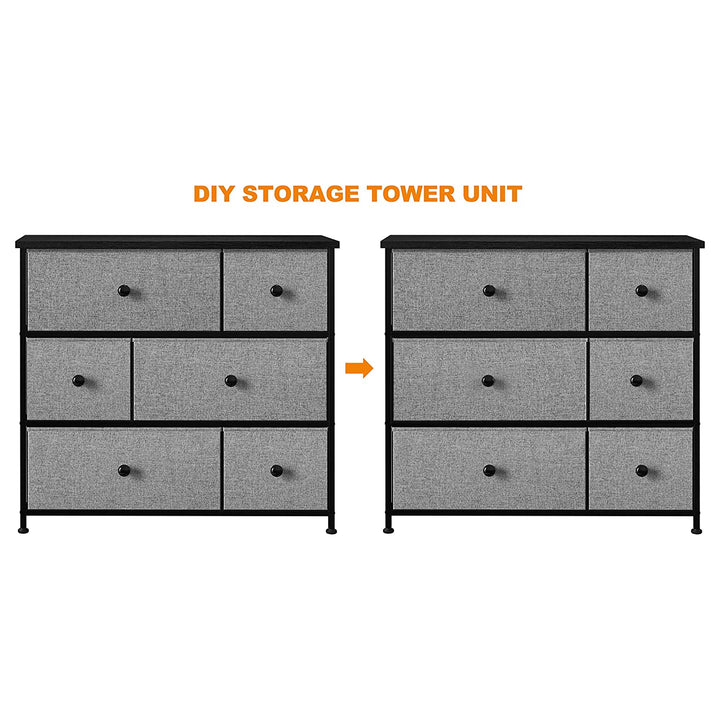 6 Drawer Dresser Organization Storage Unit with Steel Frame, Light Grey (Used)