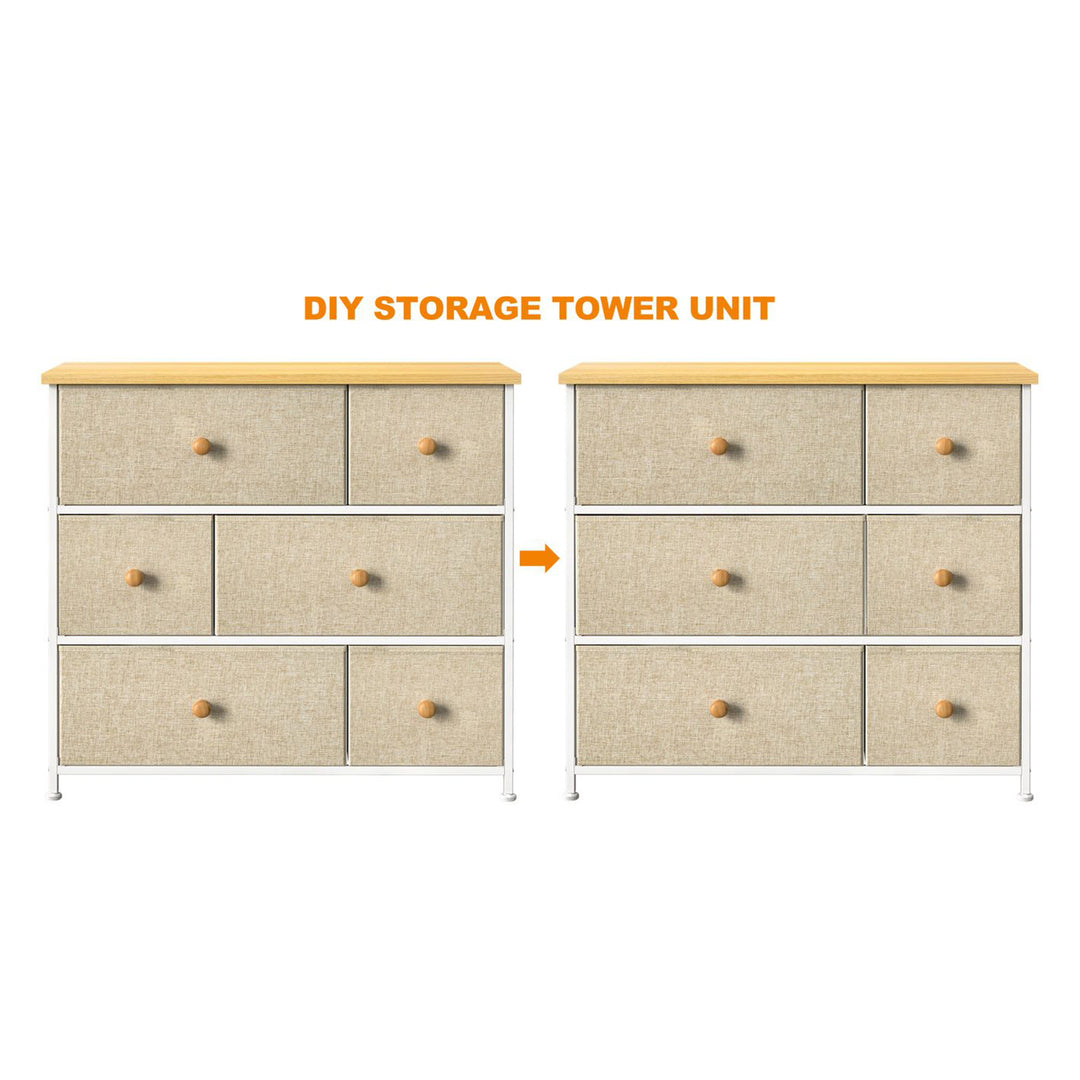 REAHOME 6 Drawer Dresser Organization Storage Unit with Steel Frame (Open Box)
