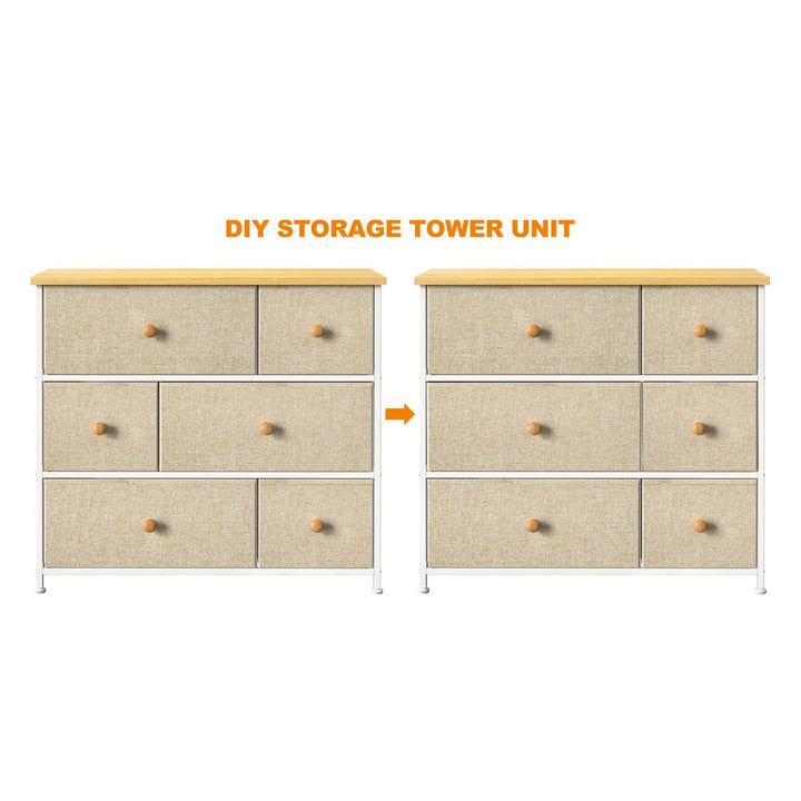REAHOME 6 Drawer Dresser Organization Storage Unit with Steel Frame (Open Box)