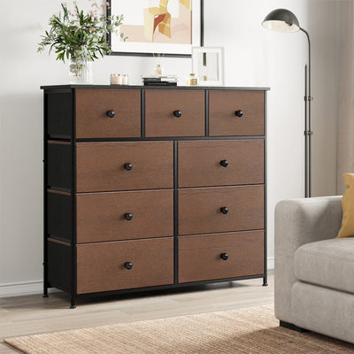 9 Drawer Steel Frame Bedroom Storage Organizer Chest Dresser (Open Box) - VMInnovations