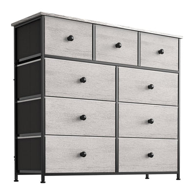 9 Drawer Steel Frame Bedroom Storage Chest Dresser, Dark Taupe (For Parts) - VMInnovations