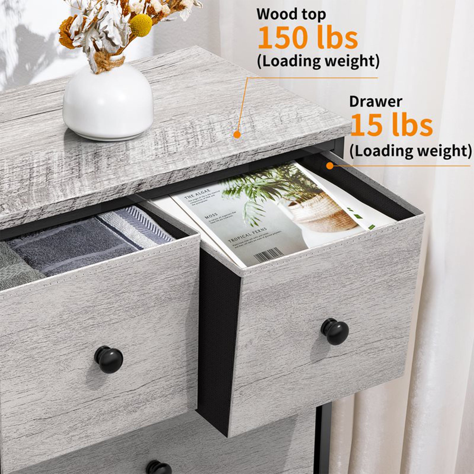9 Drawer Steel Frame Bedroom Storage Chest Dresser, Dark Taupe (For Parts) - VMInnovations