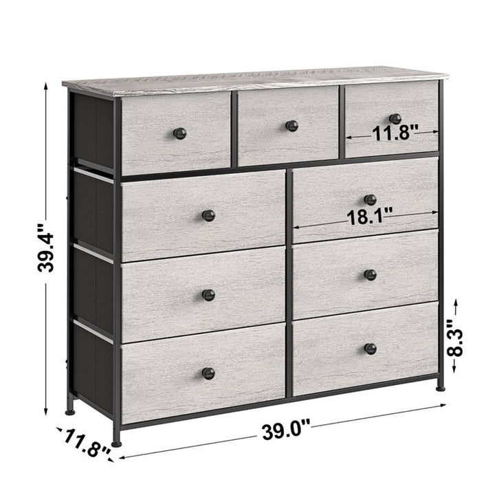 REAHOME 9 Drawer Steel Frame Bedroom Storage Organizer Chest Dresser (Open Box)