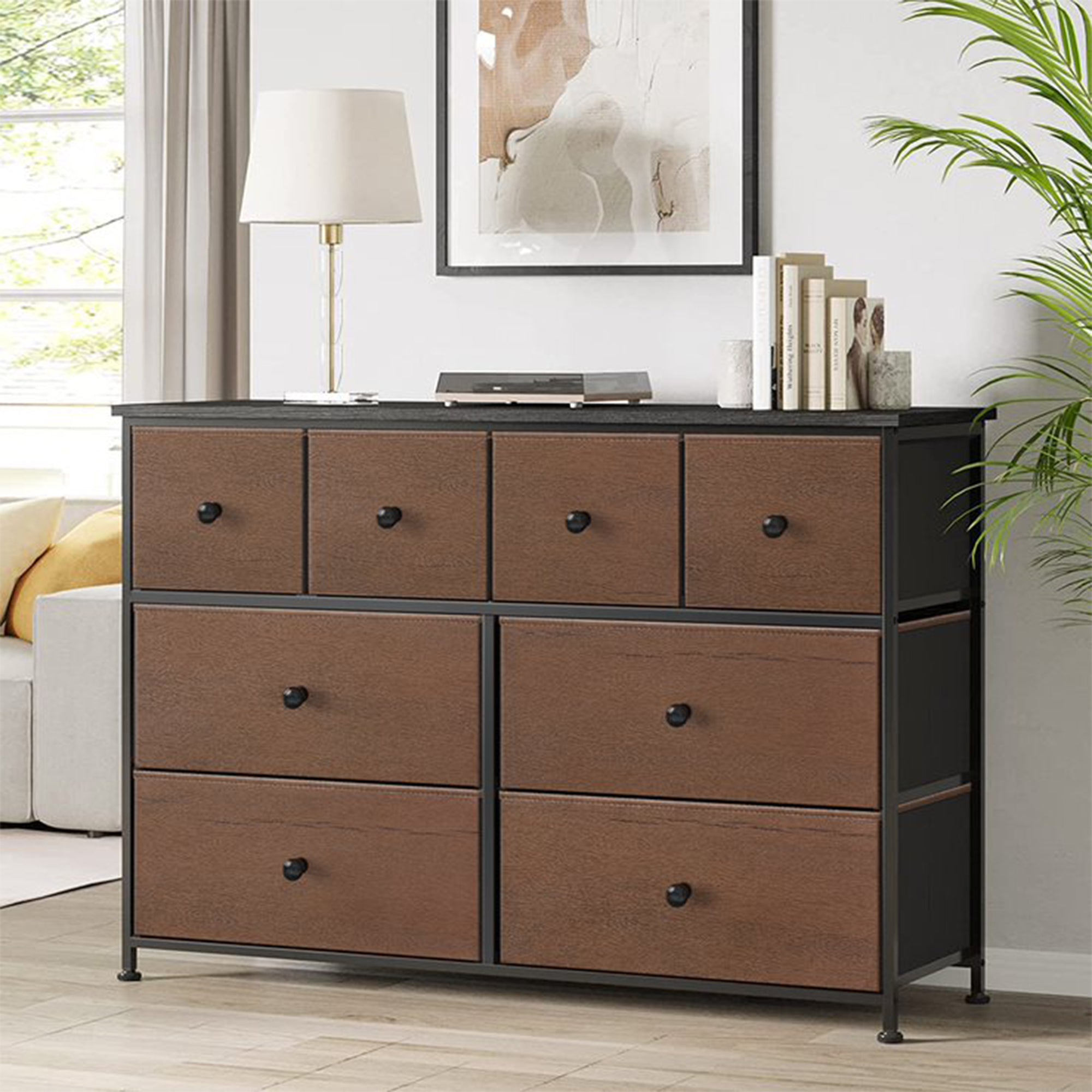 8 Drawer Steel Frame Bedroom Storage Organizer Chest Dresser (Open Box) - VMInnovations