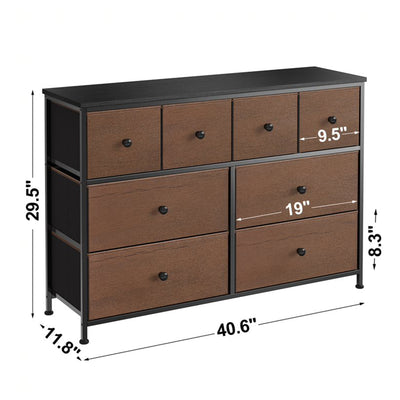 REAHOME 8 Drawer Steel Frame Bedroom Storage Organizer Chest Dresser, Espresso