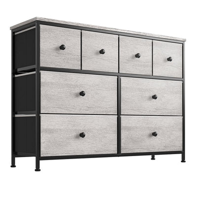 REAHOME 8 Drawer Steel Frame Bedroom Storage Organizer Chest Dresser, Dark Taupe