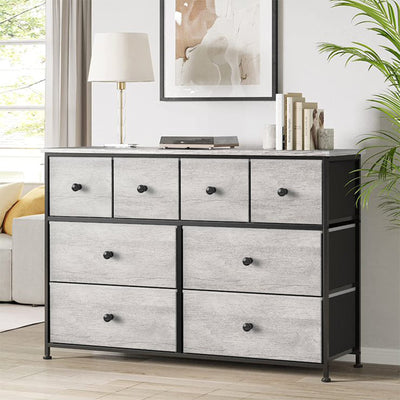 REAHOME 8 Drawer Steel Frame Bedroom Storage Organizer Chest Dresser, Dark Taupe - VMInnovations