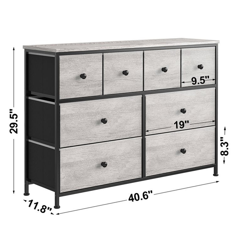 REAHOME 8 Drawer Steel Storage Organizer Chest Dresser, Dark Taupe (For Parts)