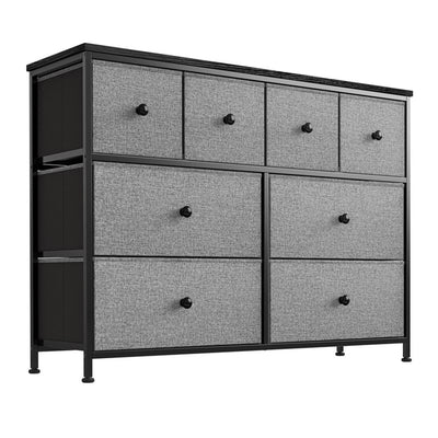 REAHOME 8 Drawer Steel Frame Storage Organizer Chest Dresser, Light Grey (Used) - VMInnovations