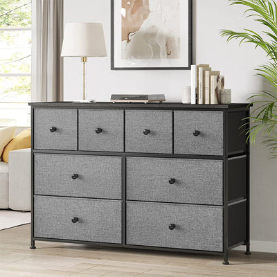 8 Drawer Steel Frame Bedroom Storage Organizer Chest Dresser (Open Box) - VMInnovations