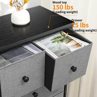 8 Drawer Steel Frame Bedroom Storage Organizer Chest Dresser (Open Box) - VMInnovations