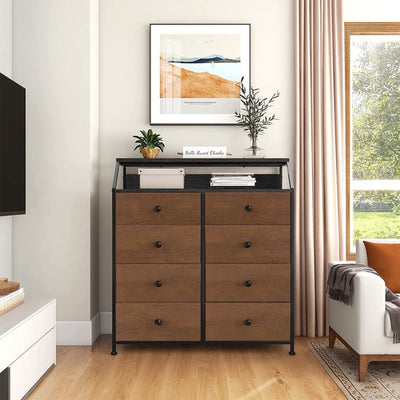 8 Drawer Wood Top Storage Organizer w/ 2 Additional Drawers, Espresso (Used) - VMInnovations
