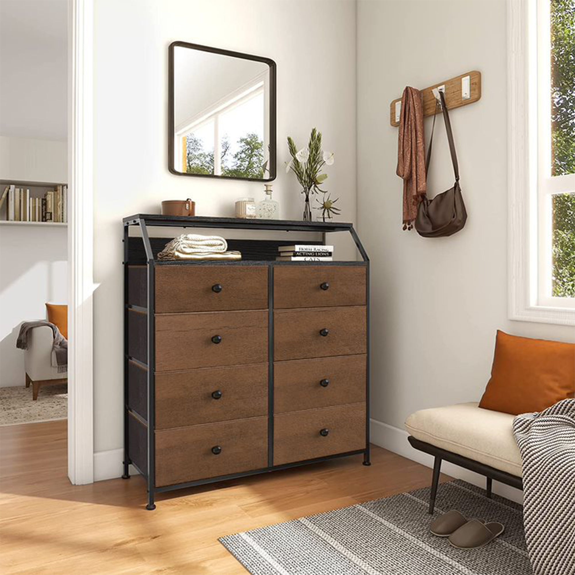 8 Drawer Wood Top Storage Organizer w/ 2 Additional Drawers, Espresso (Used) - VMInnovations