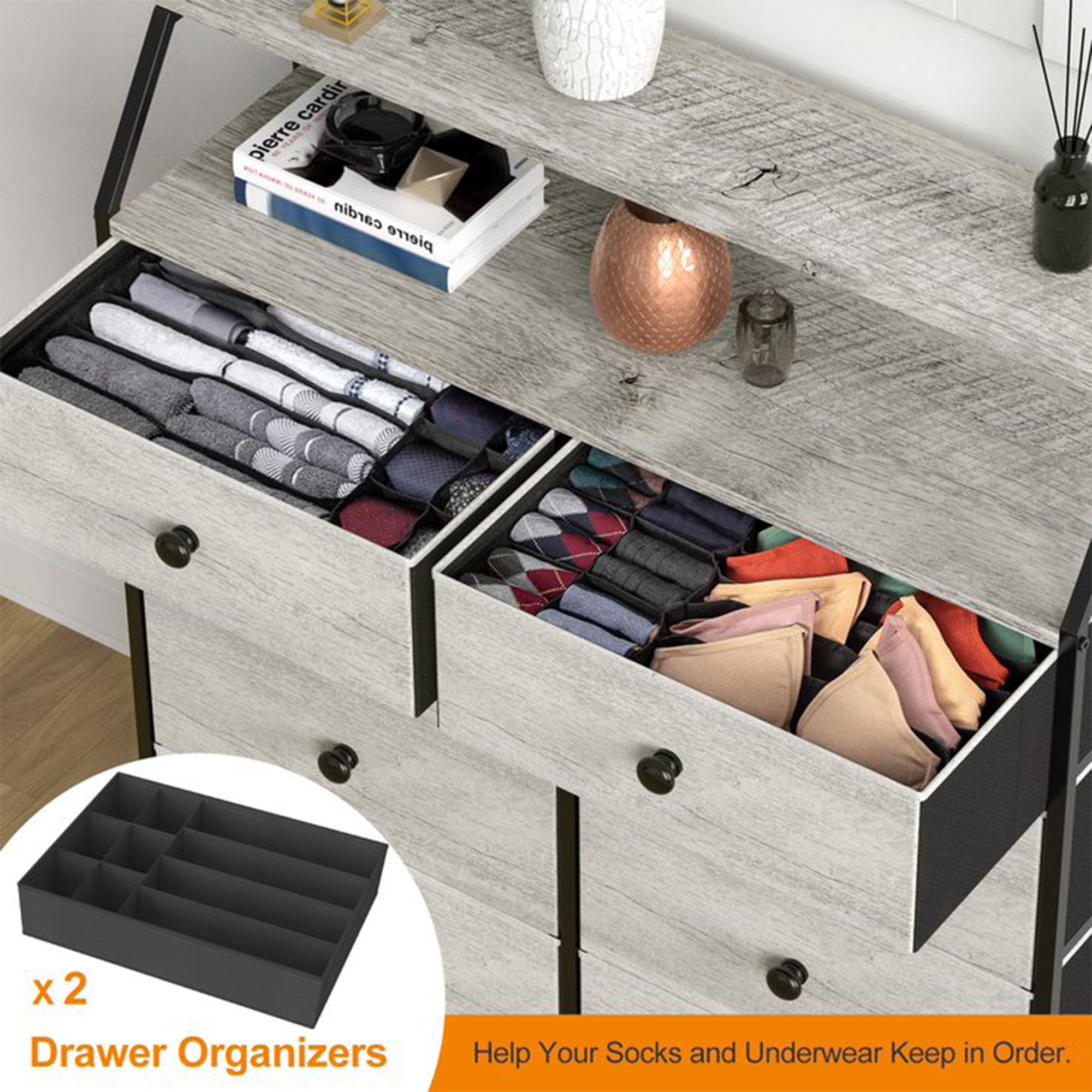 REAHOME 8 Drawer Wood Top Storage Organizer w/ 2 Additional Drawers (Used) - VMInnovations