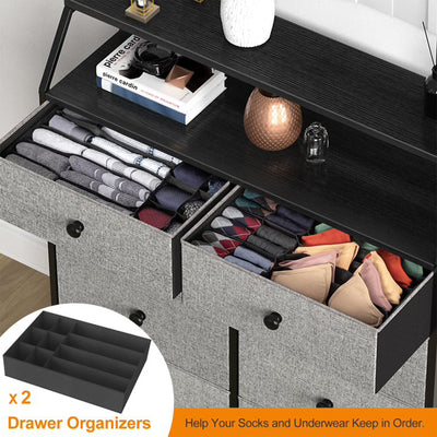REAHOME 8 Drawer Wood Top Dresser w/ 2 Drawer Organizers, Light Grey (Used) - VMInnovations