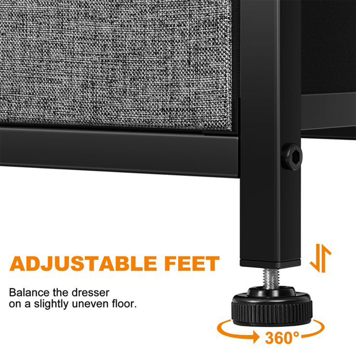 REAHOME 8 Drawer Wood Top Storage Dresser, Light Grey (For Parts)