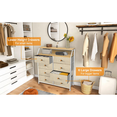 8 Drawer Wood Top Storage Organizer with 2 Additional Drawers, Taupe (Open Box) - VMInnovations