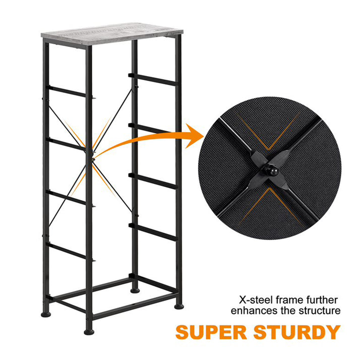 REAHOME Vertical Narrow Metal Tower Dresser w/ 5 Fabric Drawer Bins (Open Box) - VMInnovations