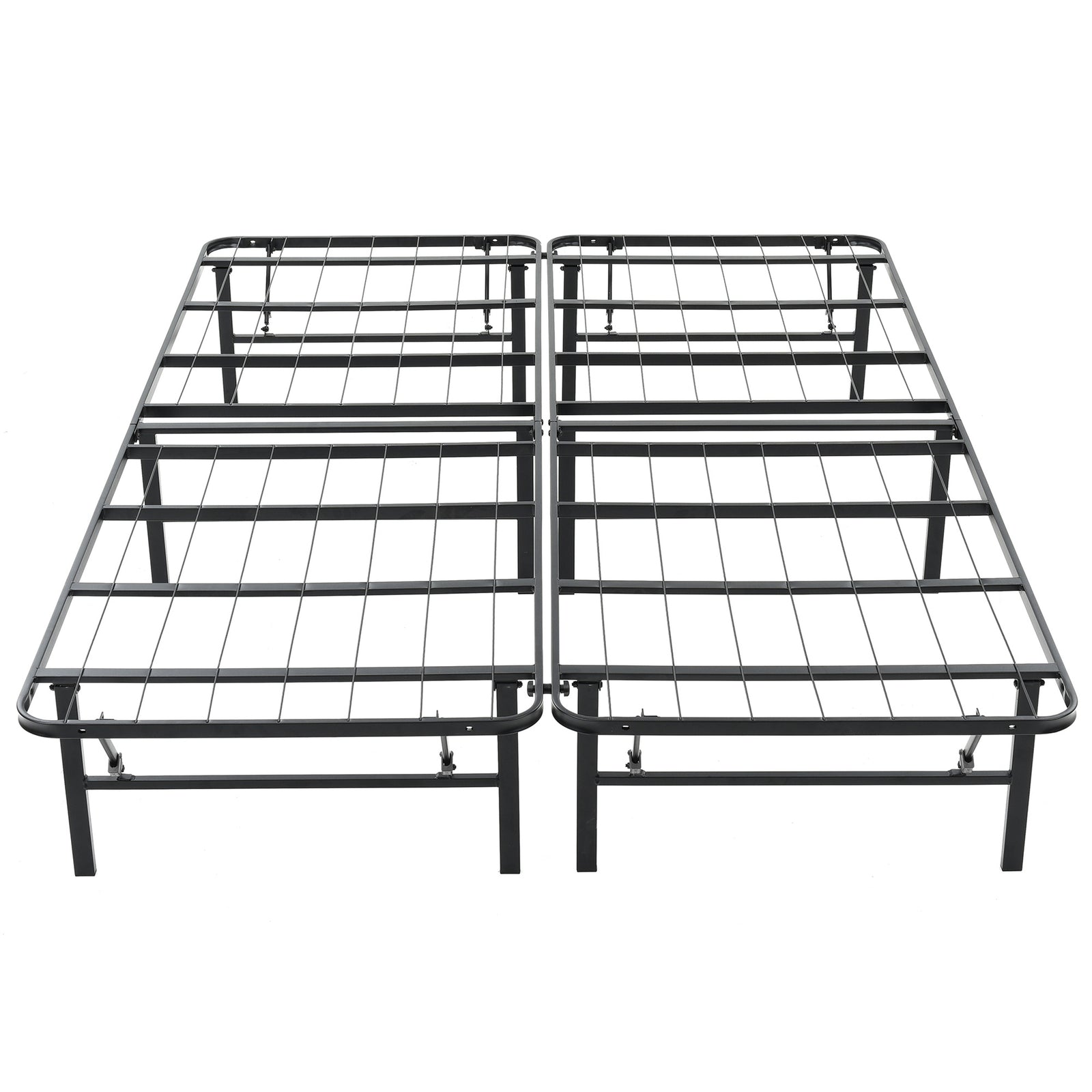Hercules Folding Metal Bed Frame, 14 Inch Platform Mattress Foundation, King - VMInnovations