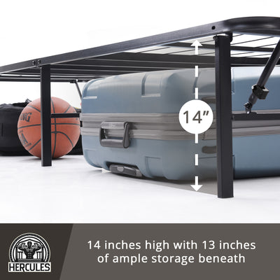 Hercules Folding Metal Bed Frame, 14" Platform Mattress Foundation, K(For Parts) - VMInnovations