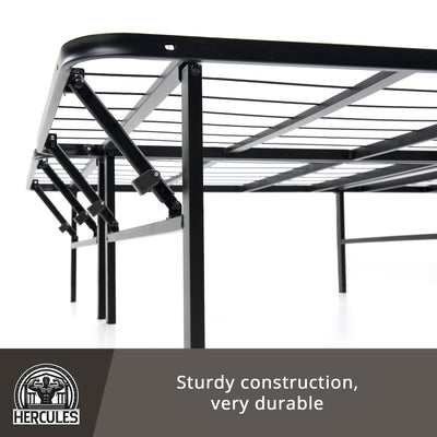 Hercules Folding Metal Bed Frame, 14" Platform Mattress Foundation, K(For Parts) - VMInnovations