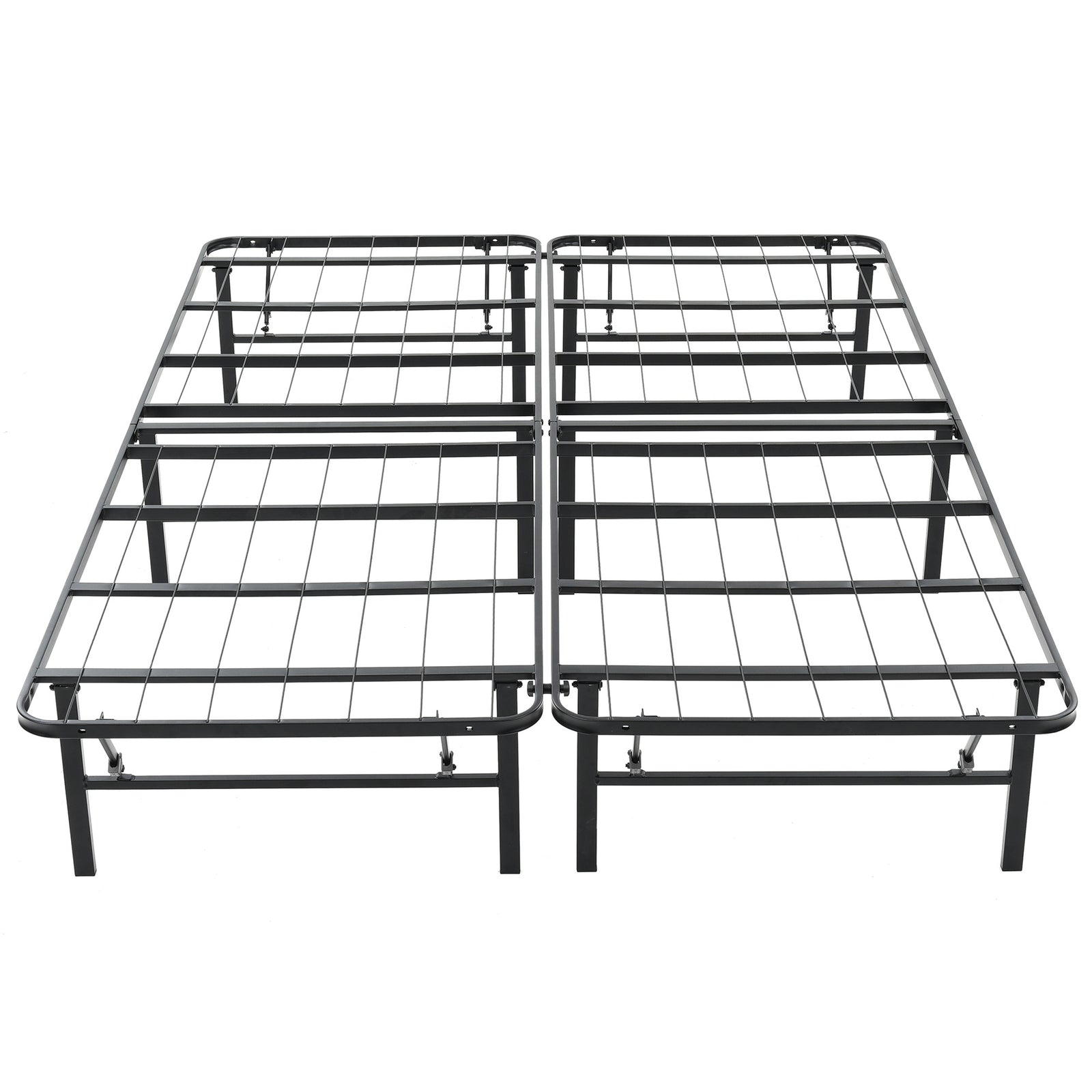 Hercules Folding Metal Bed Frame, 14 Inch Platform Mattress Foundation, Queen - VMInnovations