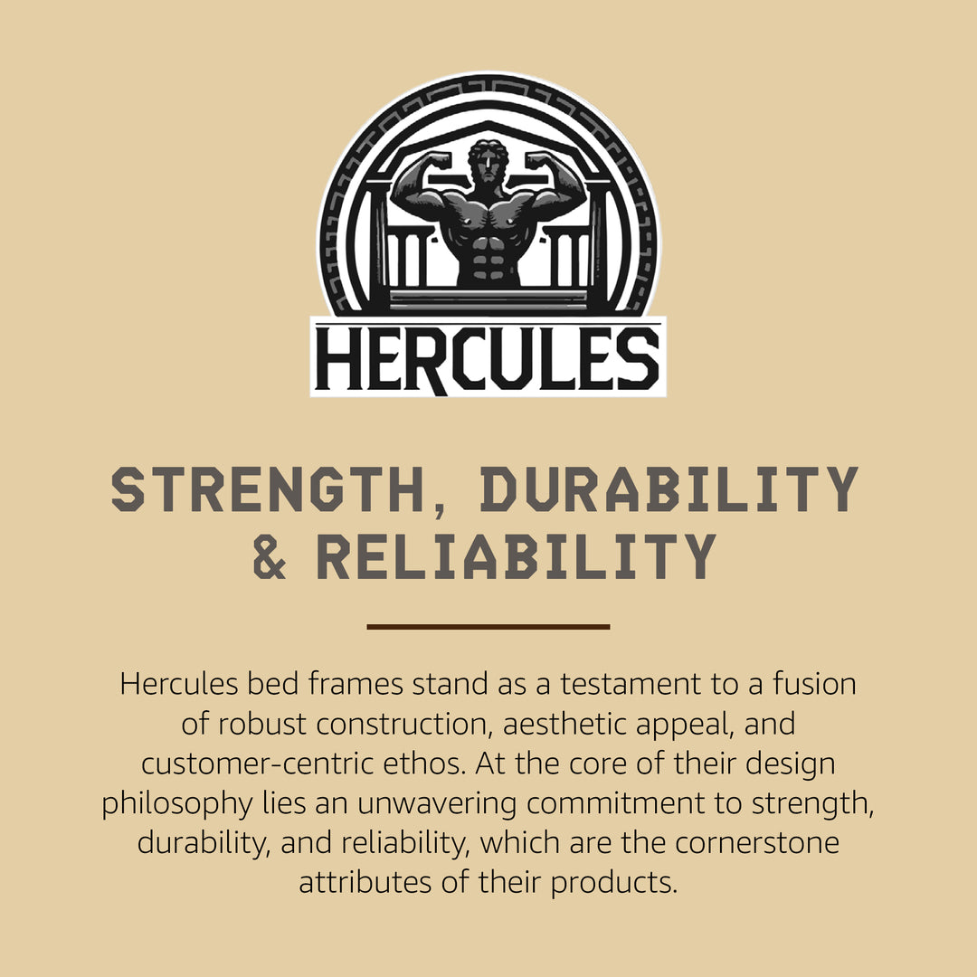 Hercules Folding Metal Bed Frame, 14 Inch Mattress Foundation, Queen (Open Box)