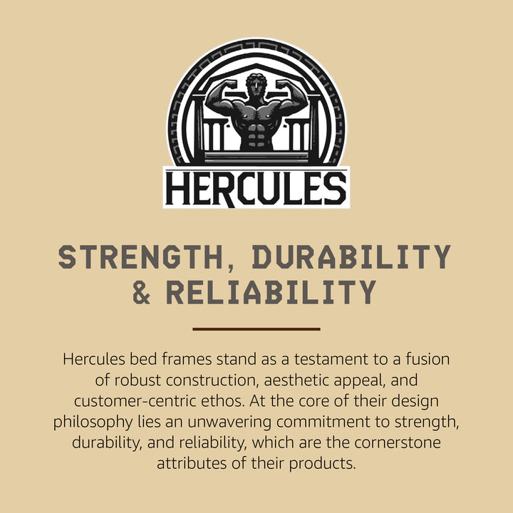 Hercules Folding Metal Bed Frame, 14 Inch Mattress Foundation, Queen (Open Box)