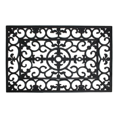 DII Design Imports 24 x 36 Inch All Weather Rubber Wrought Iron Style Door Mat