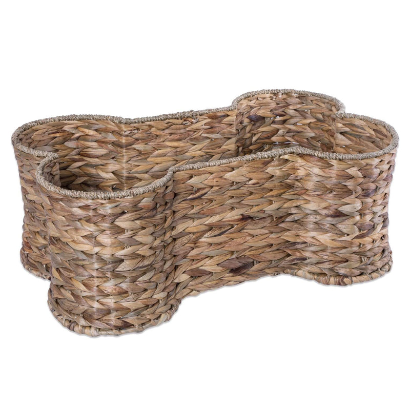 Bone Dry Pet Storage Collection Bone Shape Hyacinth Toy Basket, Small, Natural