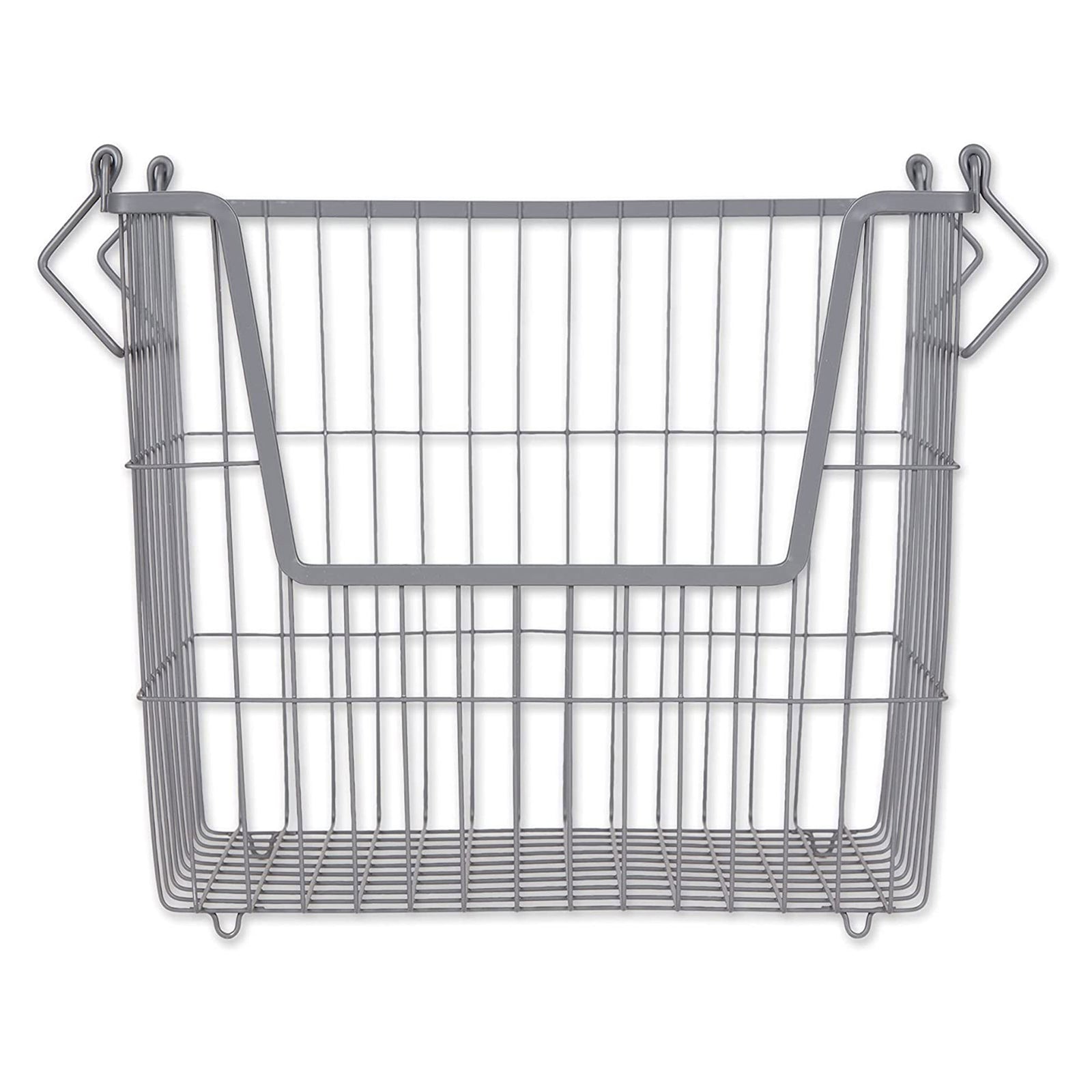 DII Design Imports Wire Mesh Stackable Utility Storage Bin, Large, Cool Gray - VMInnovations