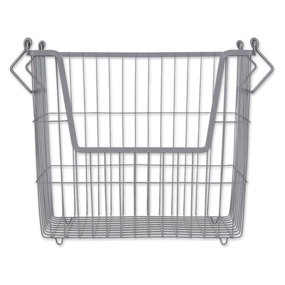 Wire Mesh Stackable Utility Storage Bin, Large, Cool Gray (Open Box) - VMInnovations
