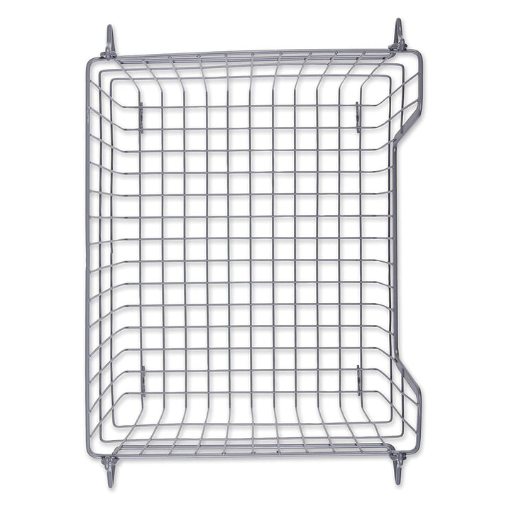 DII Design Imports Wire Mesh Stackable Utility Storage Bin, Large, Cool Gray