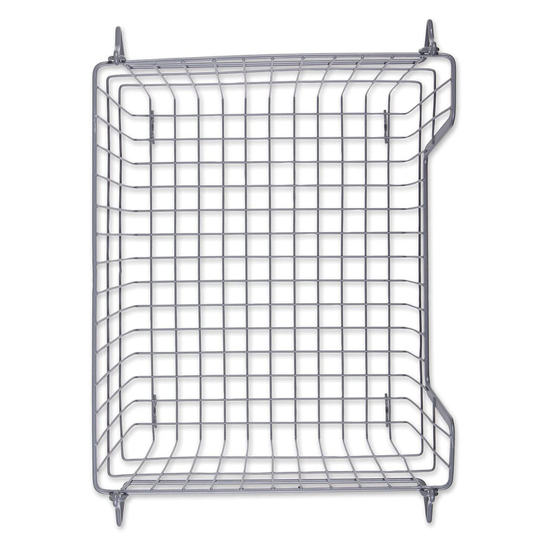 Wire Mesh Stackable Utility Storage Bin, Large, Cool Gray (Open Box)