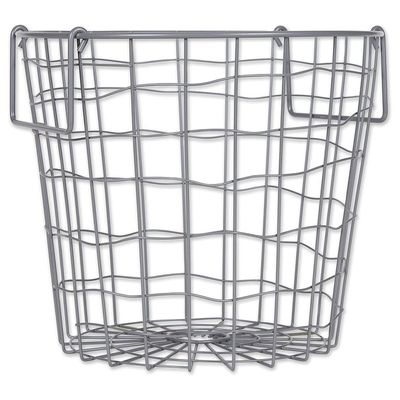 15In Wire Mesh Stackable Storage Bin, Round, Small, Cool Gray (Open Box)