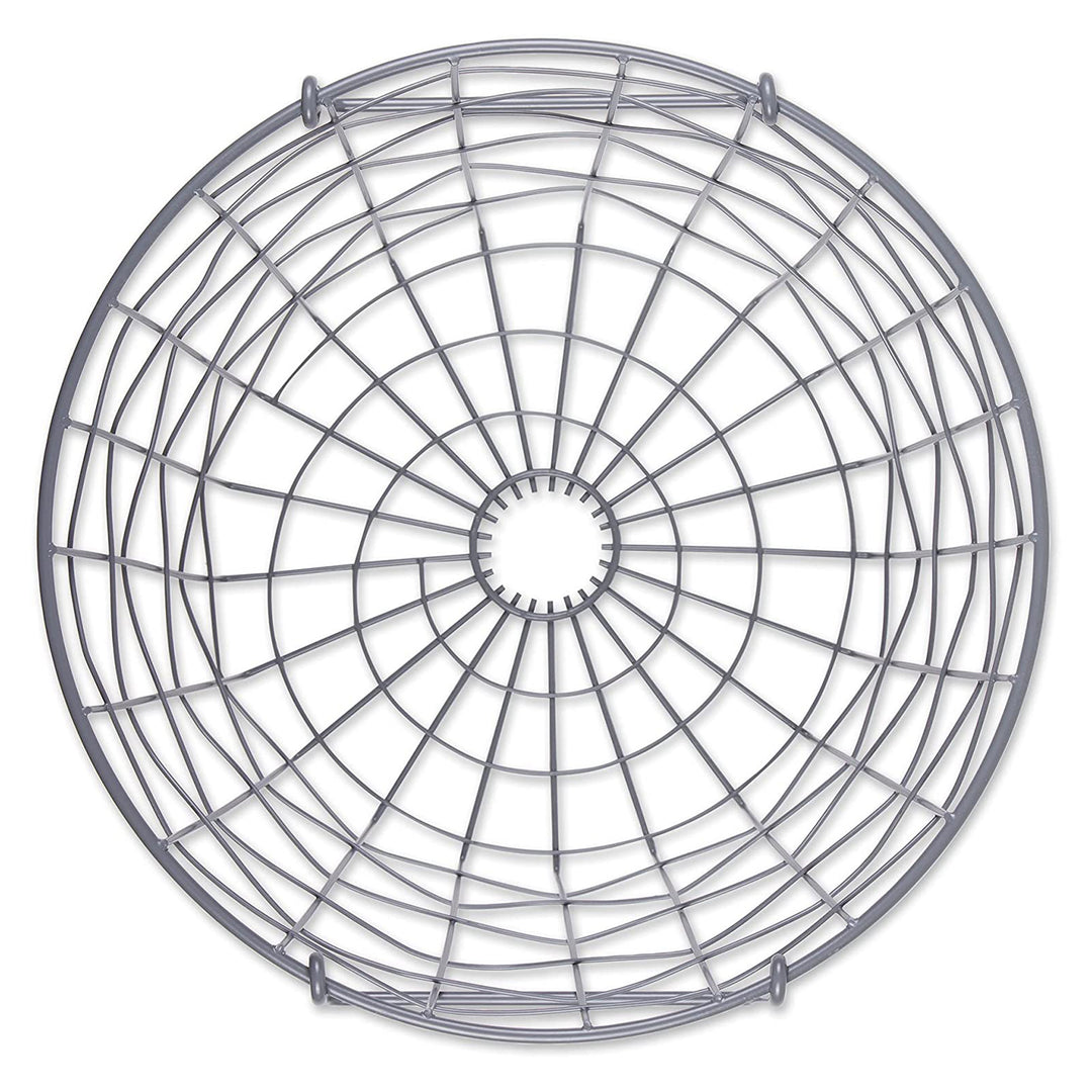 15In Wire Mesh Stackable Storage Bin, Round, Small, Cool Gray (Open Box)
