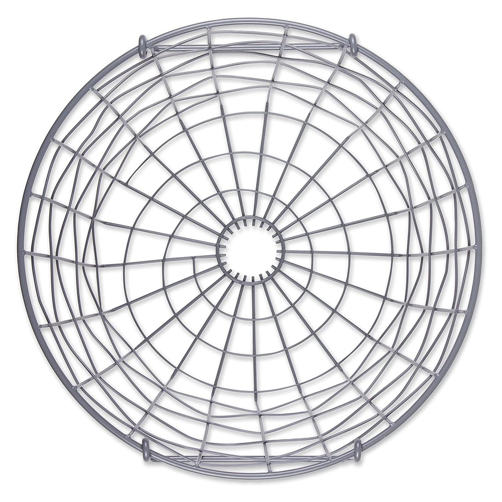 15In Wire Mesh Stackable Storage Bin, Round, Small, Cool Gray (Open Box) - VMInnovations