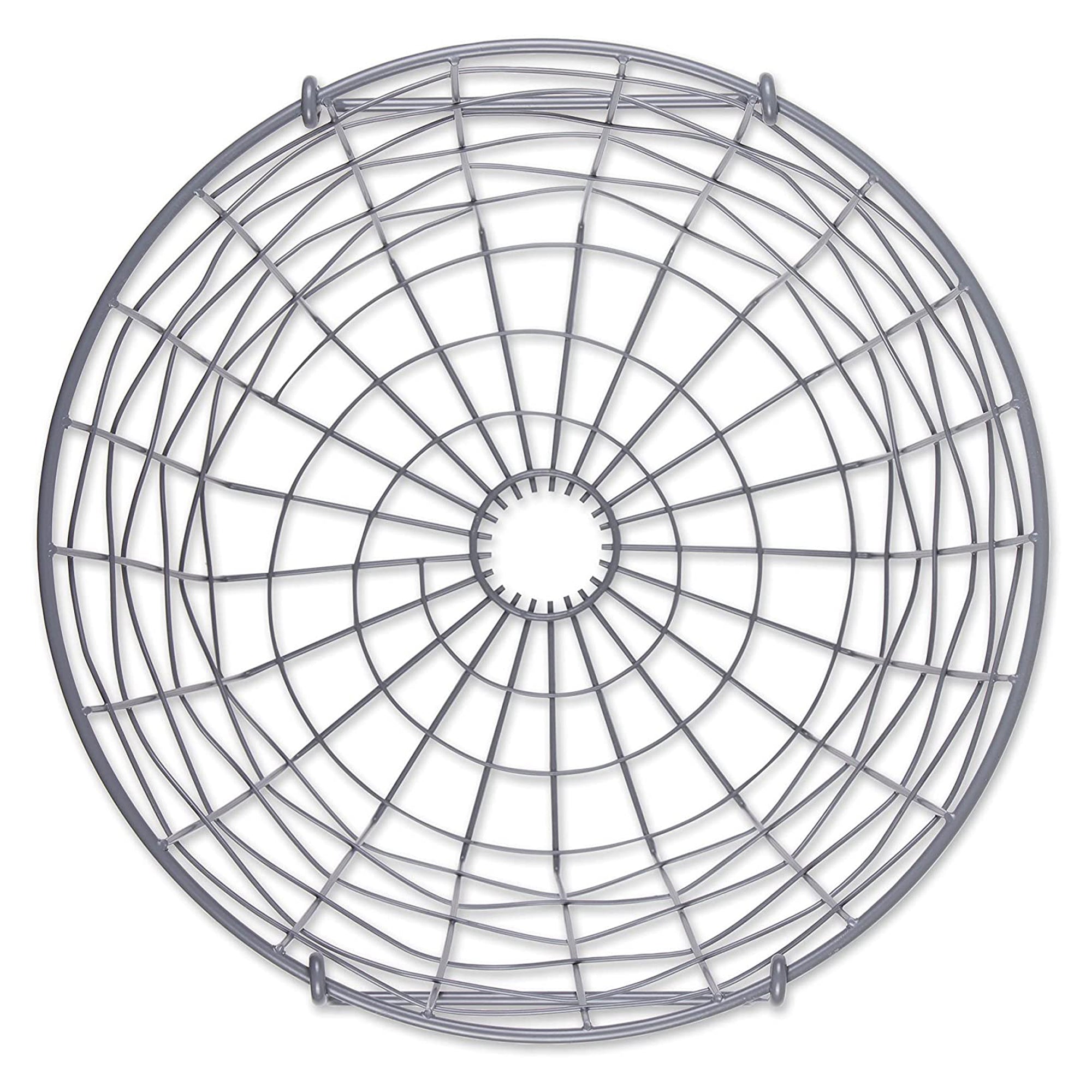 15In Wire Mesh Stackable Storage Bin, Round, Small, Cool Gray (Open Box) - VMInnovations