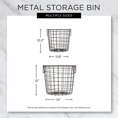 15In Wire Mesh Stackable Storage Bin, Round, Small, Cool Gray (Open Box)