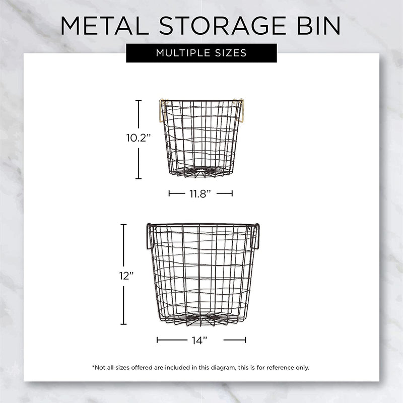 15In Wire Mesh Stackable Storage Bin, Round, Small, Cool Gray (Open Box)