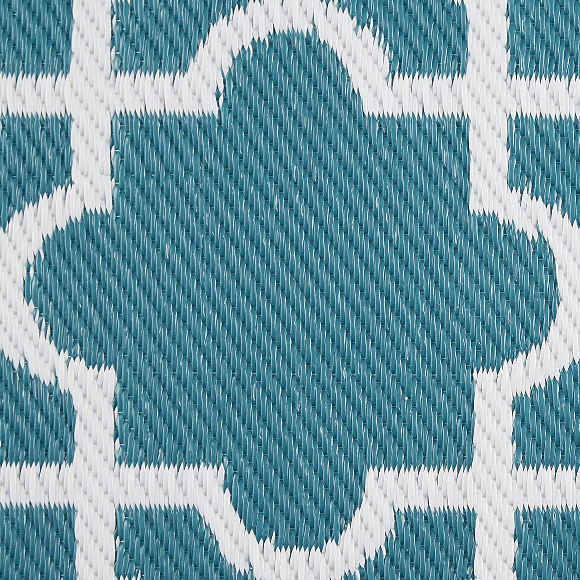 DII Design Imports Indoor Outdoor 3 x 6 Foot Reversible Woven Rug, Storm Blue