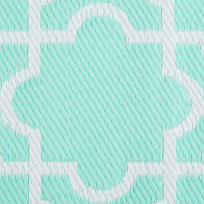 DII Design Imports Indoor Outdoor 3x6 Ft Reversible Lattice Woven Rug,Aqua(Used) - VMInnovations
