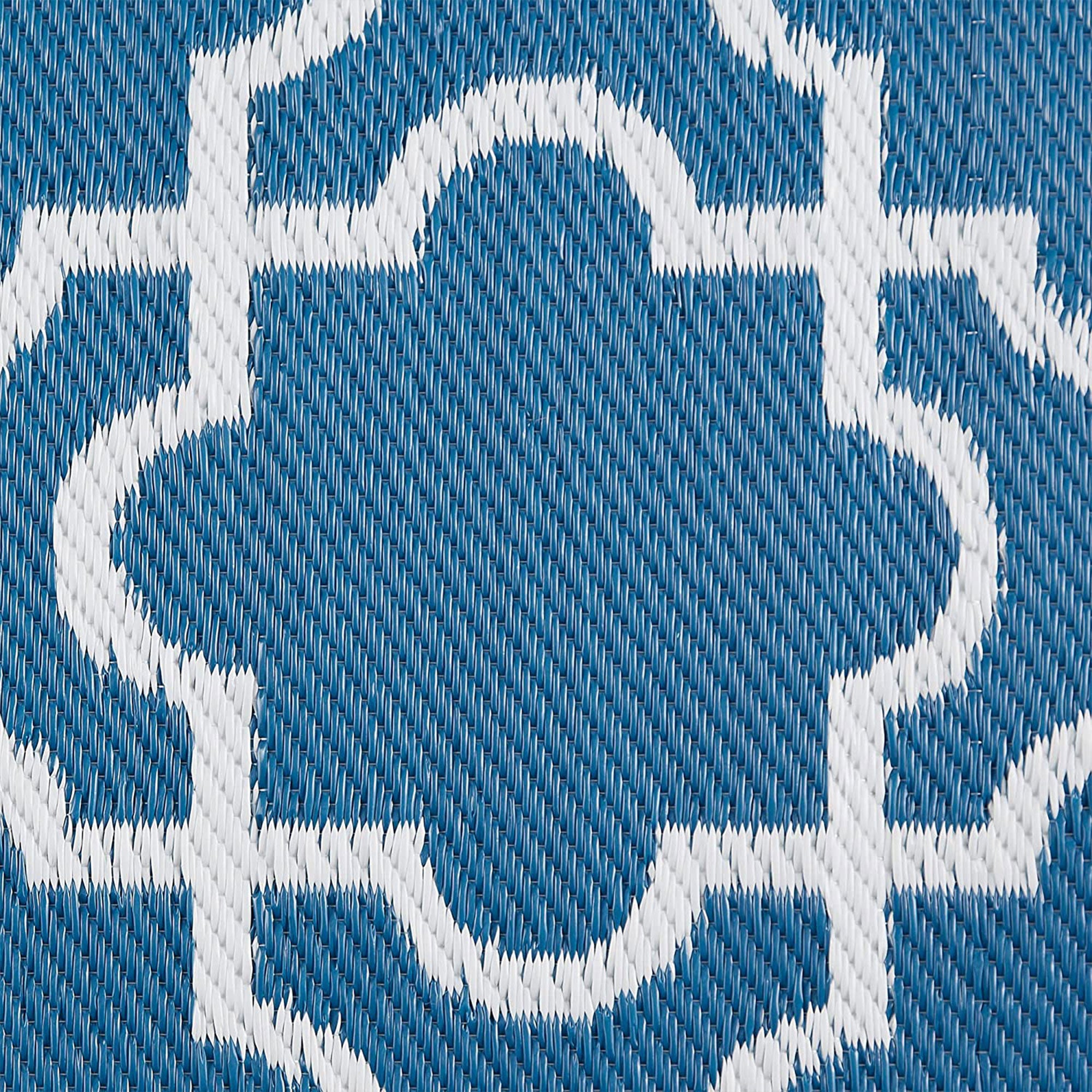 DII Design Imports Indoor Outdoor 3 x 6 Foot Reversible Lattice Woven Rug, Blue