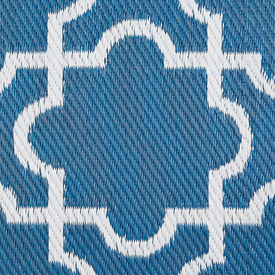 DII Design Imports Indoor Outdoor 3 x 6 Foot Reversible Lattice Woven Rug, Blue