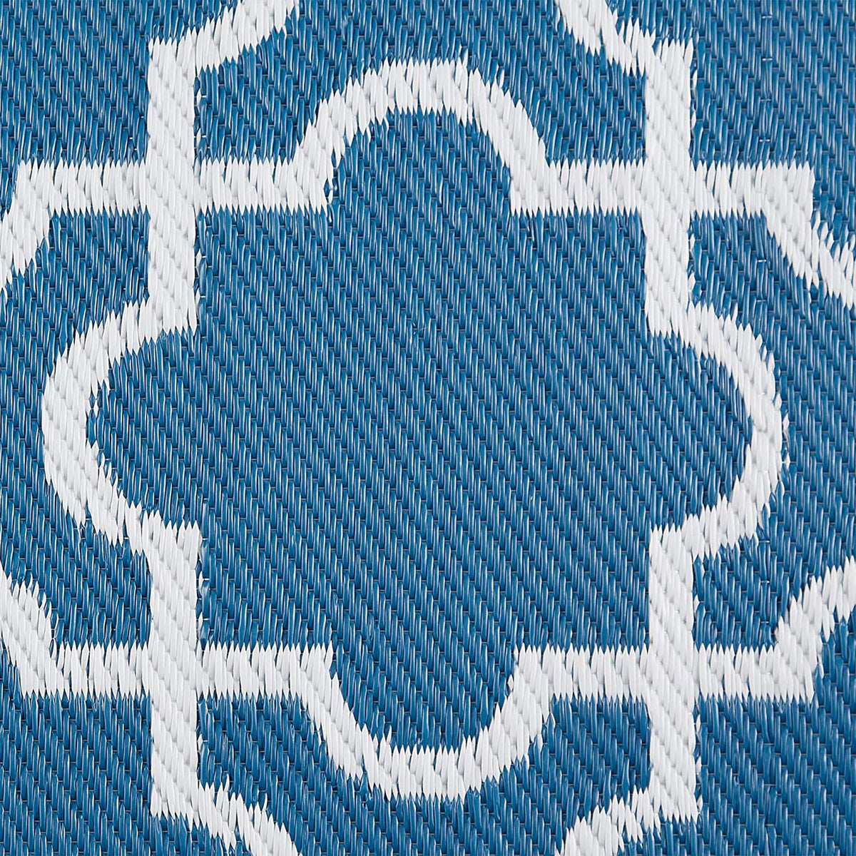 DII Design Imports Indoor Outdoor 3 x 6 Foot Reversible Lattice Woven Rug, Blue