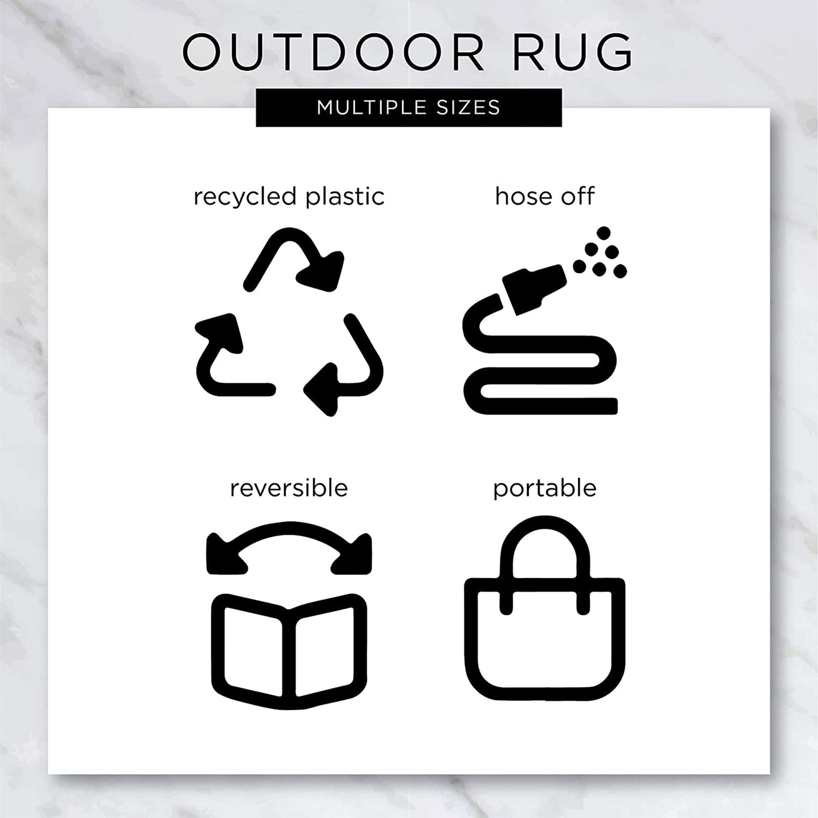 DII Design Imports Indoor Outdoor 3 x 6 Foot Reversible Lattice Woven Rug (Used) - VMInnovations